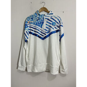 Men’s White Pullover Long Sleeve 1/4 Zip Golf Logo Shirt XL